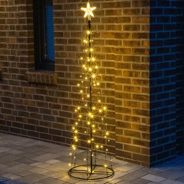 MARELIDA LED Baum LED Lichterbaum mit Stern Weihnachtsbaum 2,4m 150 LED Außen Terrasse, LED Classic, warmweiß (2100K bis 3000K)