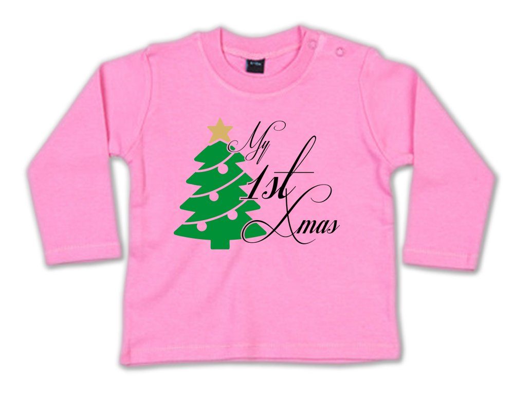G-graphics Longsleeve My 1st Christmas Baby Sweater / Longsleeve T mit Spruch mit Weihnachtsmotiv
