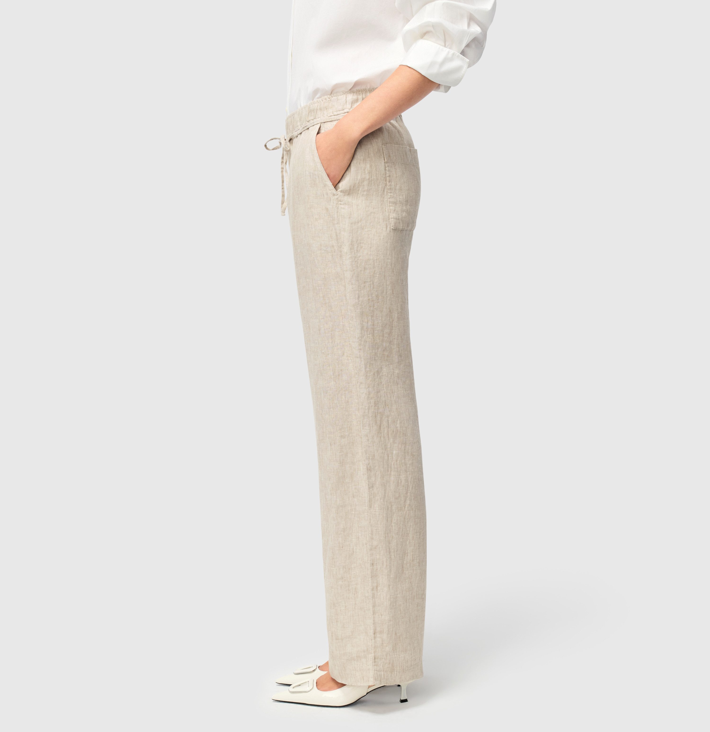 MAC Leinenhose CHIARA BELT Sommerhose Wide Fit, mit geradem, weitem Bein – Bild 3 von 5