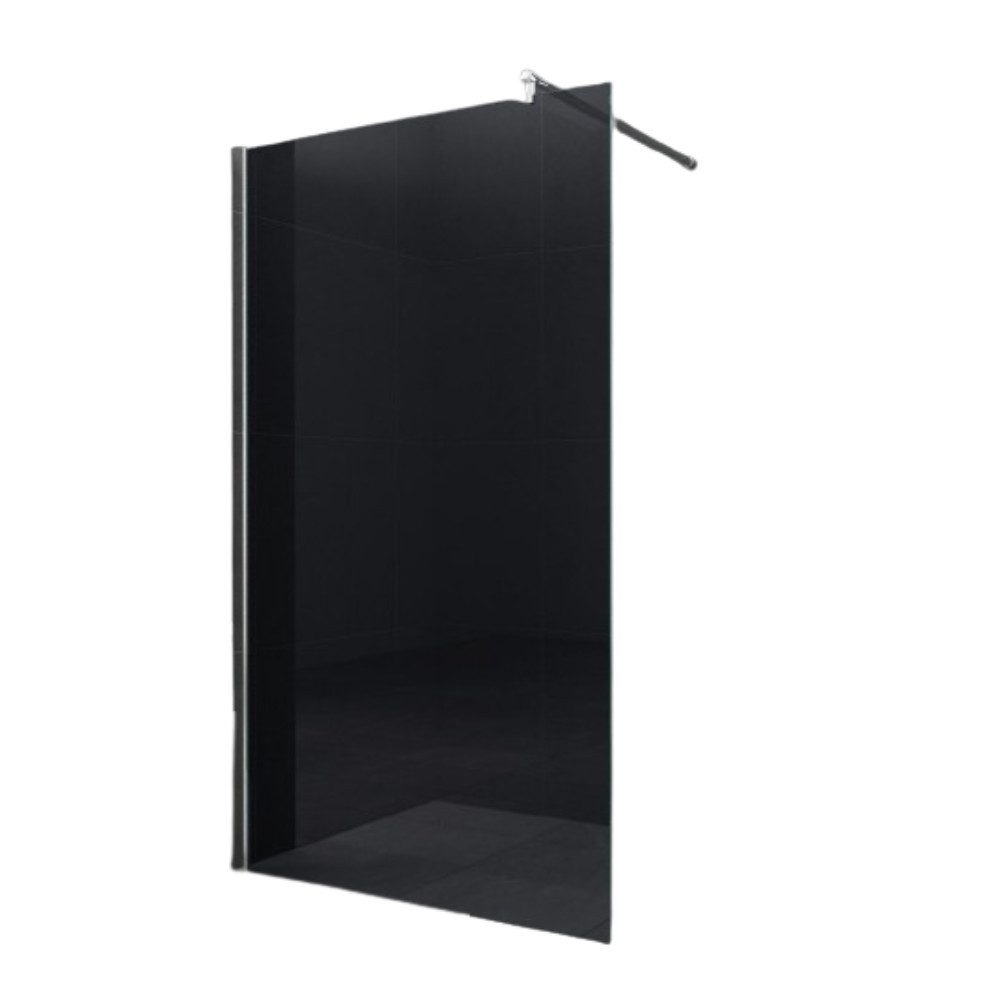 Home Systeme Walk-in-Dusche Duschtrennwand Duschkabine Duschabtrennung Glaswand Rauchglas Schwarz