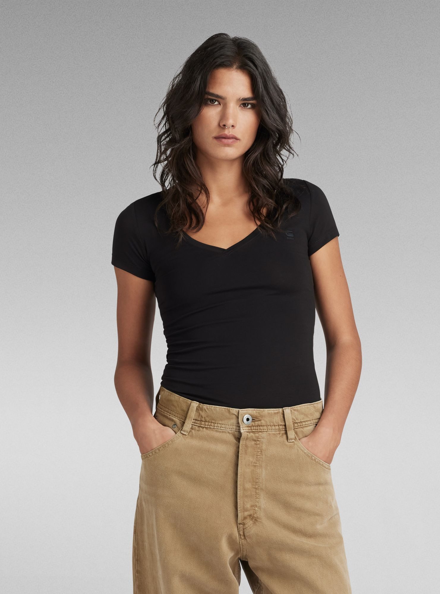 G-STAR T-Shirt Base V-Neck Cap Top