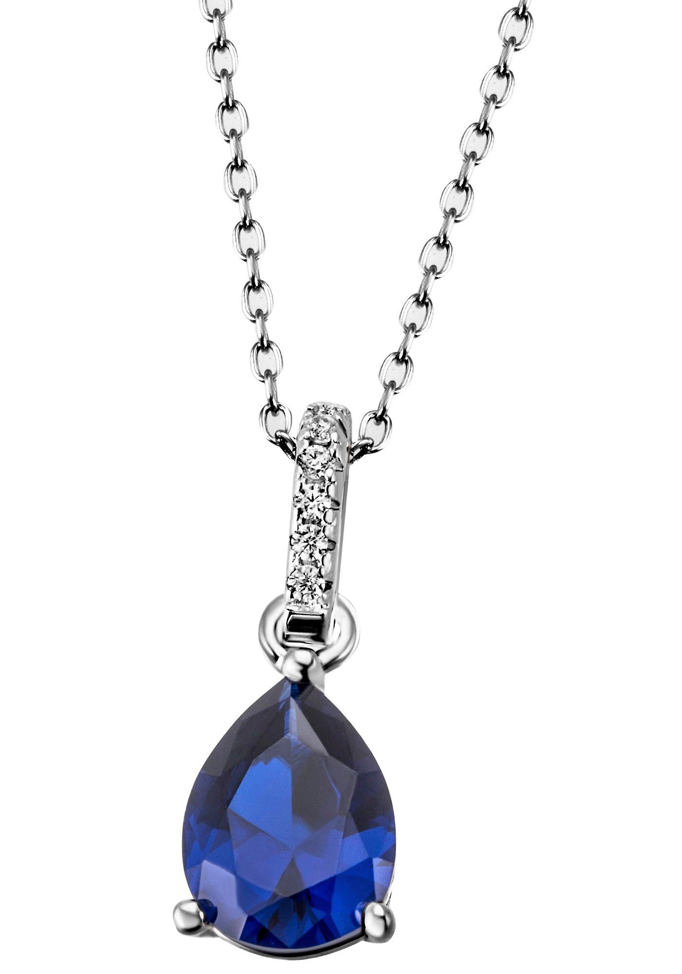 Kette mit Anhänger Schmuck Geschenk Silber 925 Halsschmuck Halskette Ankerkette Tropfen