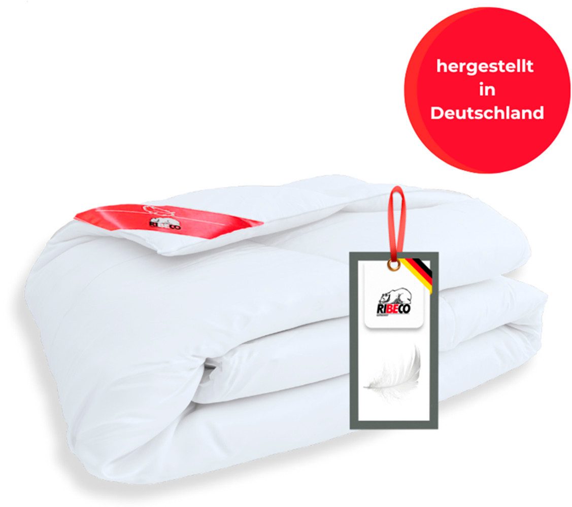 RIBECO Daunenbettdecke Johanna, Füllung: 80% Daunen, 20% Federn, Bezug: Baumwolle, Naturprodukt zum TOP-Preis!