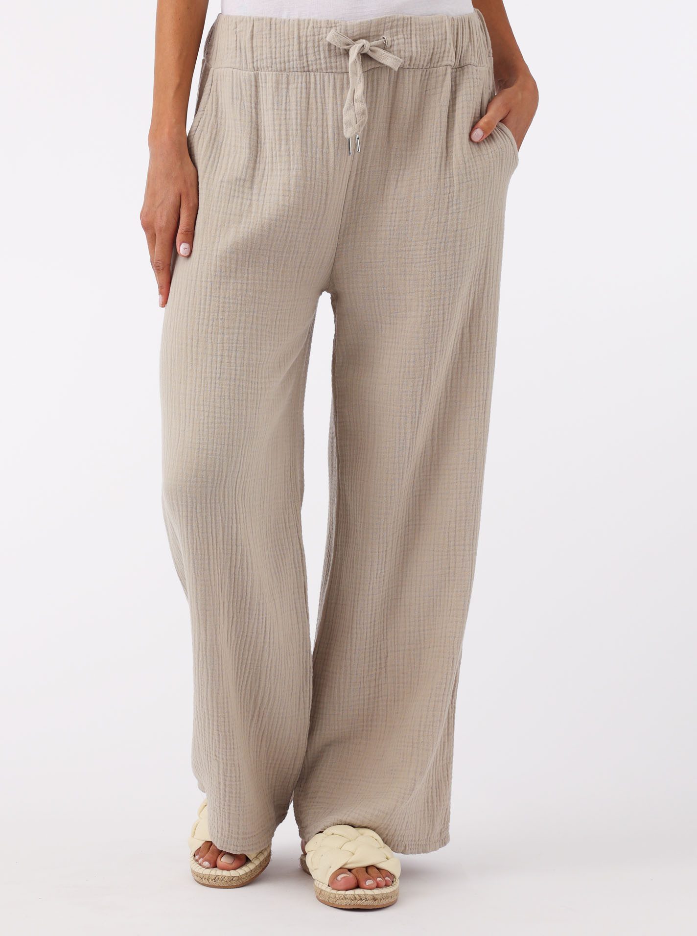 Zwillingsherz Stoffhose "Musselin" mit Zugband, Eingriffstaschen und weitem günstig online kaufen