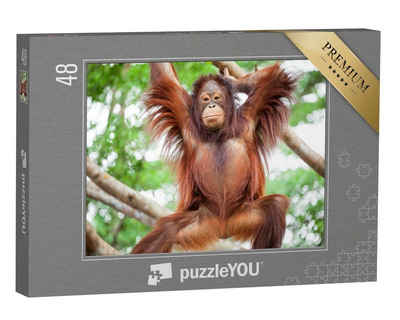 puzzleYOU Puzzle Orang-Utan niedlich, 48 Puzzleteile, puzzleYOU-Kollektionen Orang-Utan, Tiere in Dschungel & Regenwald