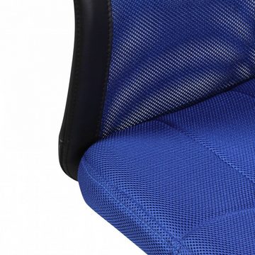 furnicato Bürostuhl Kinderschreibtischstuhl LUKAS Blau für Kinder ab 6 mit Lehne & Weichbodenrollen