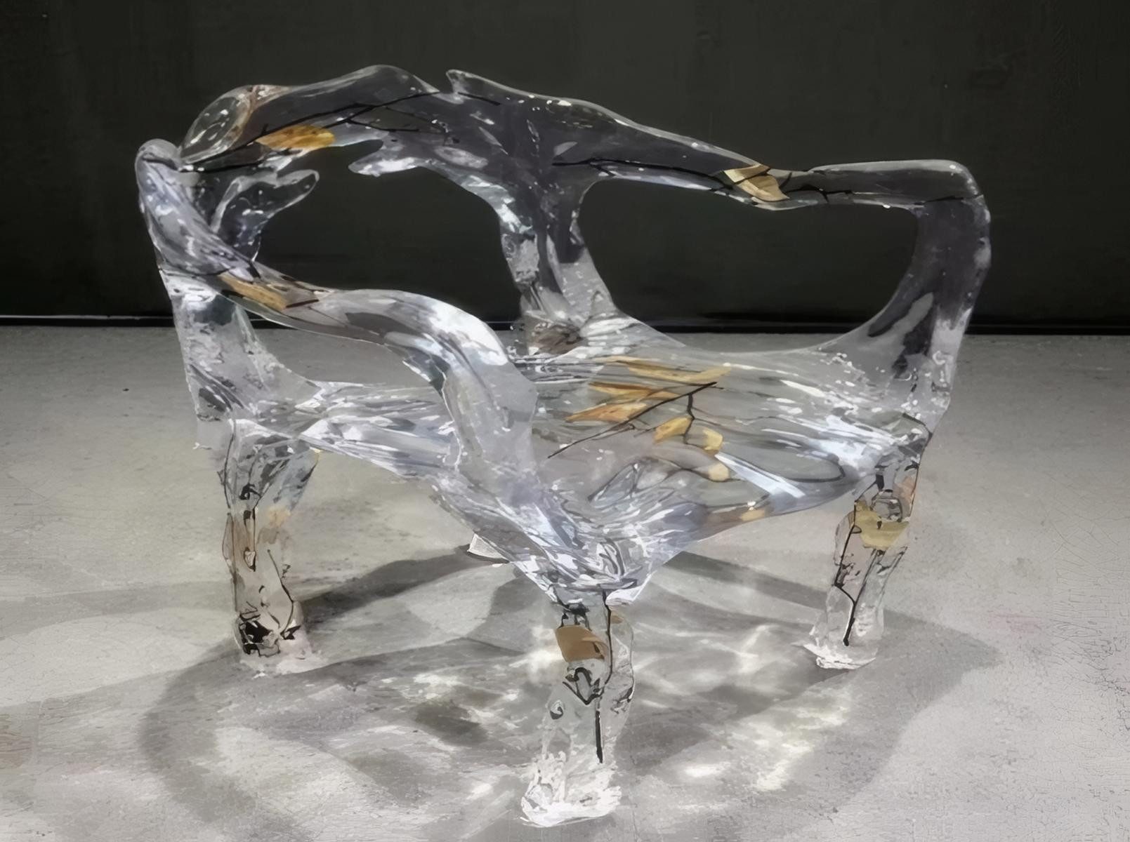 JVmoebel Esszimmerstuhl JVMoebel Epoxid Stuhl transparentes Design, pflegeleichte Oberfläche