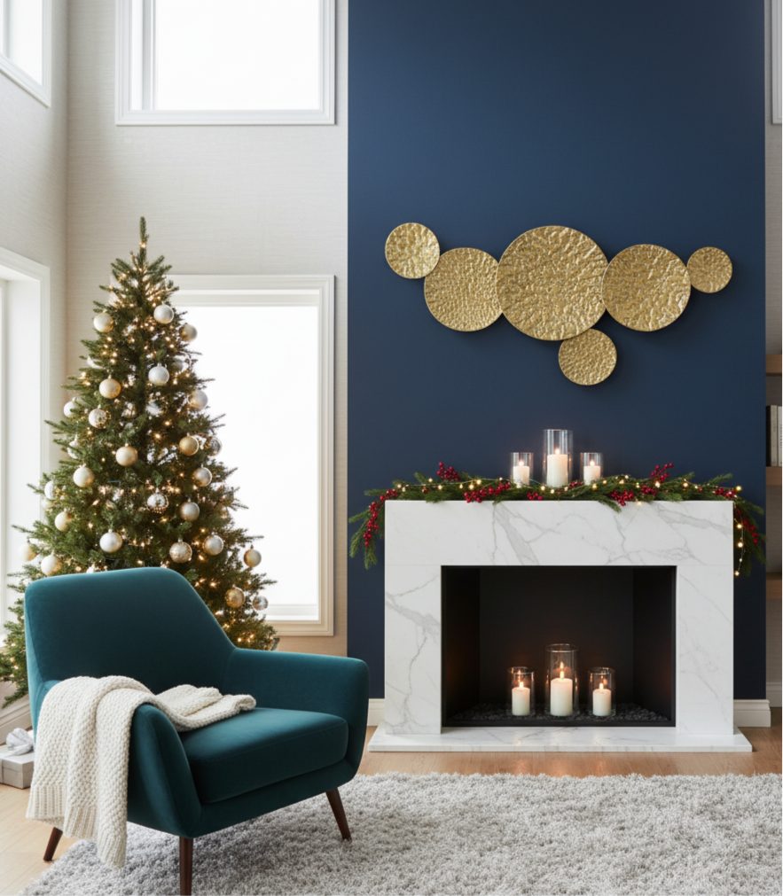 BOLTZE Wanddekoobjekt Metall Wandobjekt Citala in Antikgold – Abstrakte Eleganz