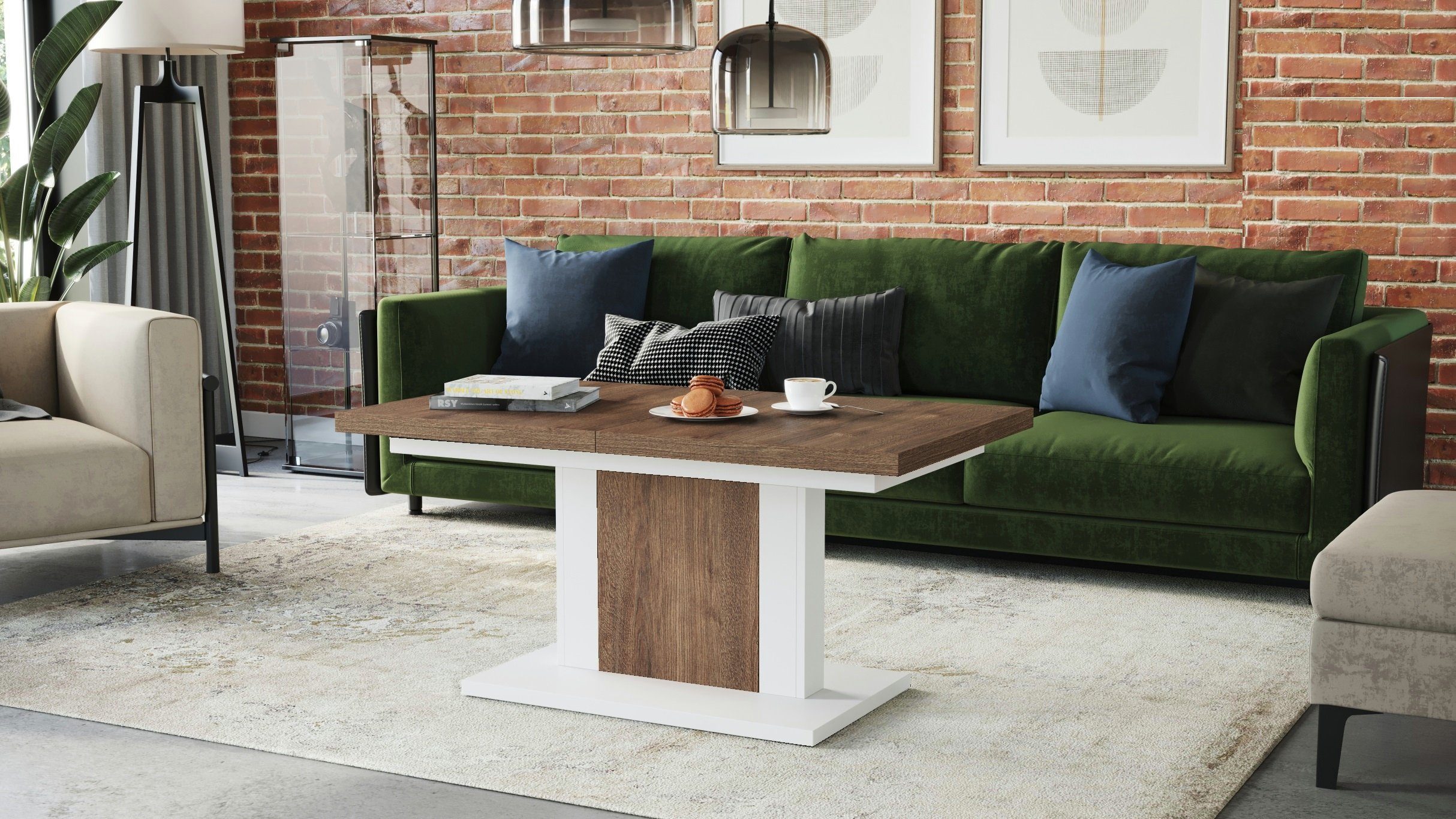 designimpex Couchtisch Design Couchtisch Orion stufenlos günstig online kaufen