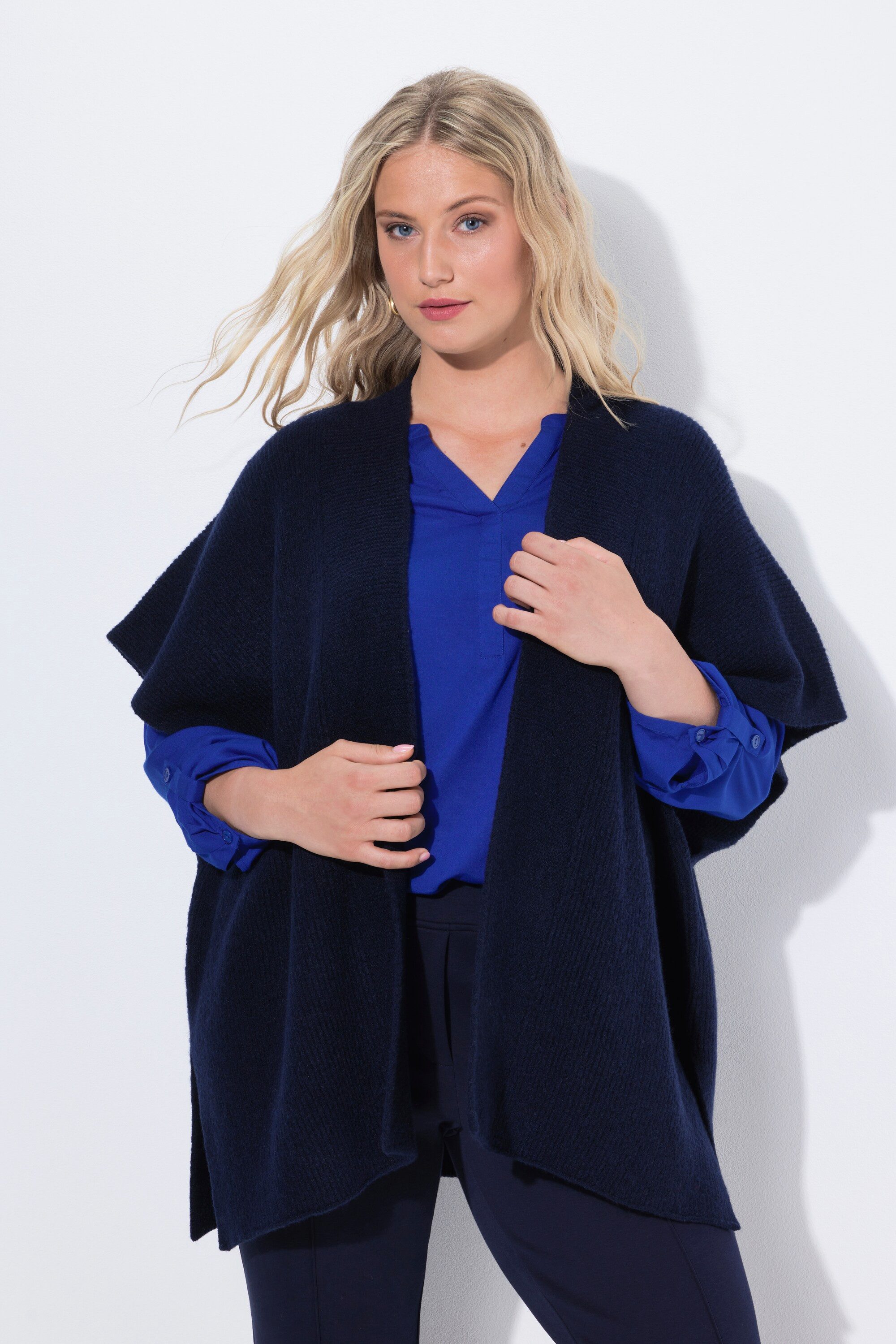 Ulla Popken Strickjacke Strickjacke Oversized offenes Modell Halbarm günstig online kaufen