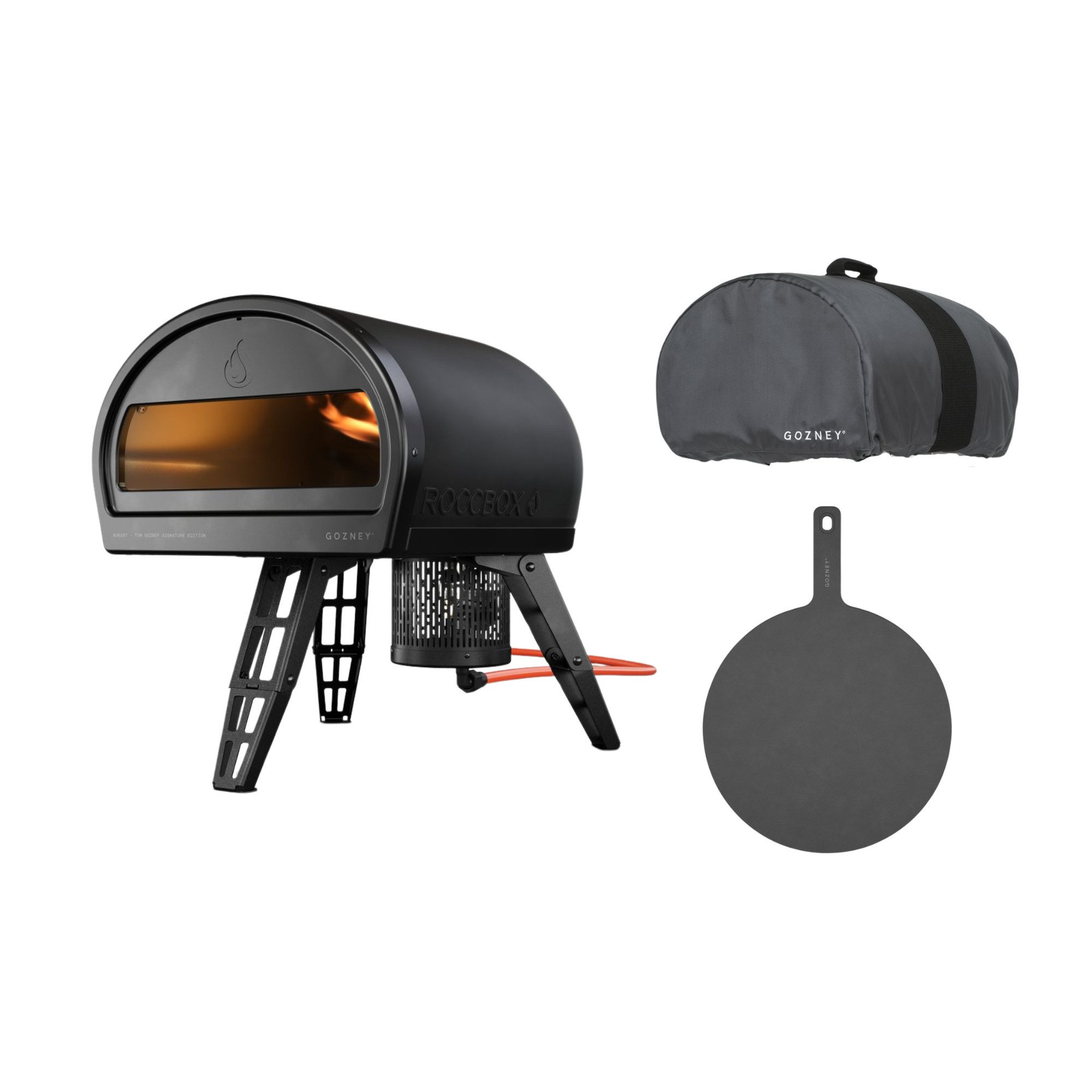 GOZNEY° Pizzaofen Gozney Roccbox Pizzaofen mit Abdeckhaube und Servierteller