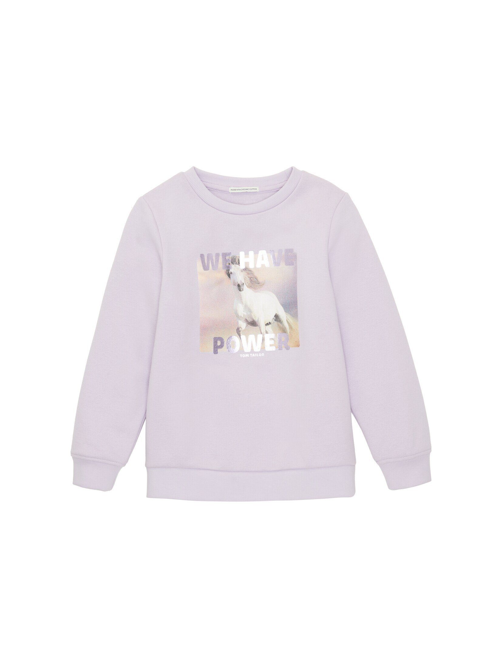 TAILOR sky TOM Artwork mit lilac Sweatshirt Sweatjacke