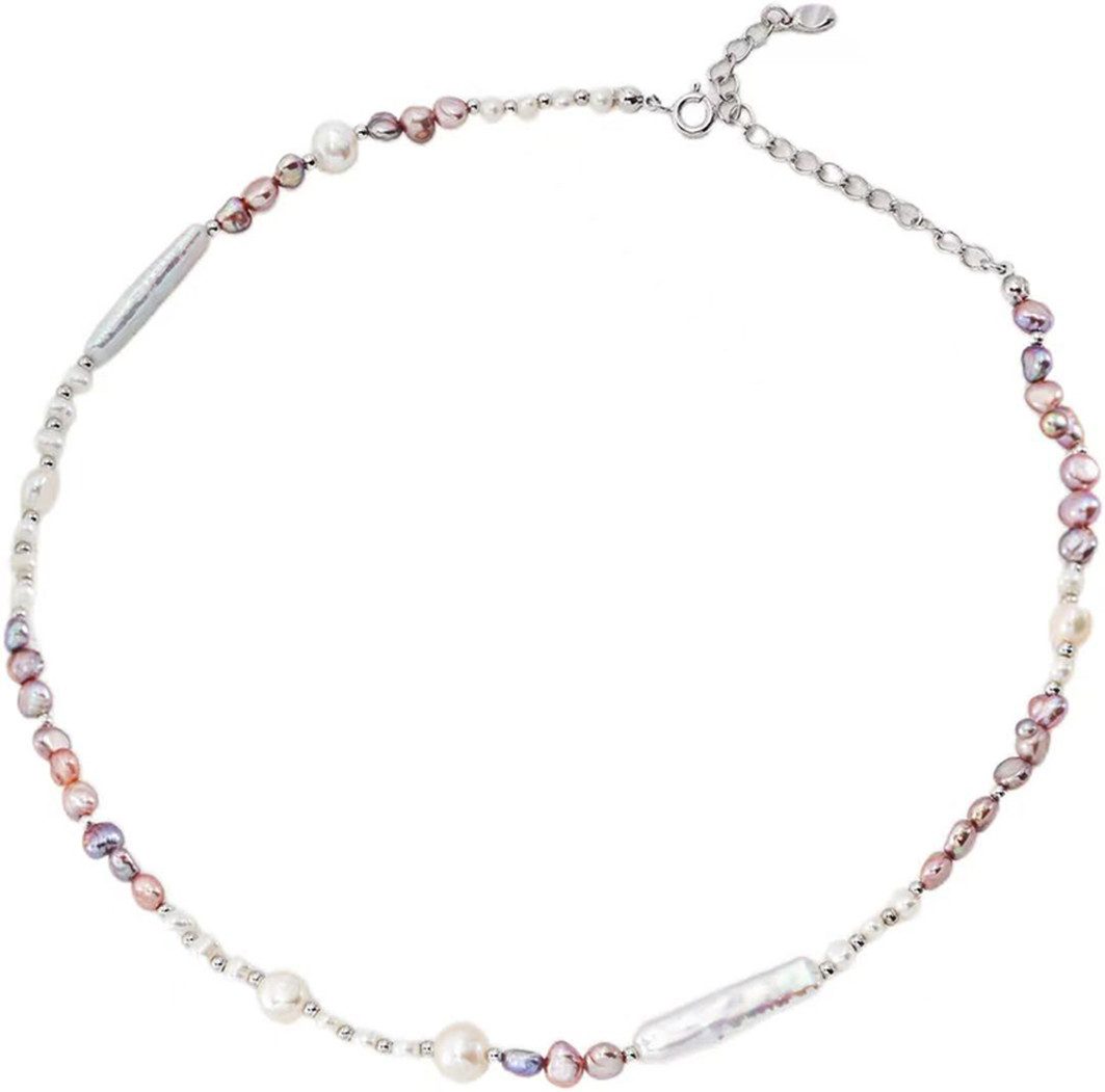 Jumpeak Kette mit Anhänger Halskette damen silber 925,18K vergoldet, Perlen halskette damen, Geschenk trauzeugin, Damen geschenk, Geschenkideen für Frauen