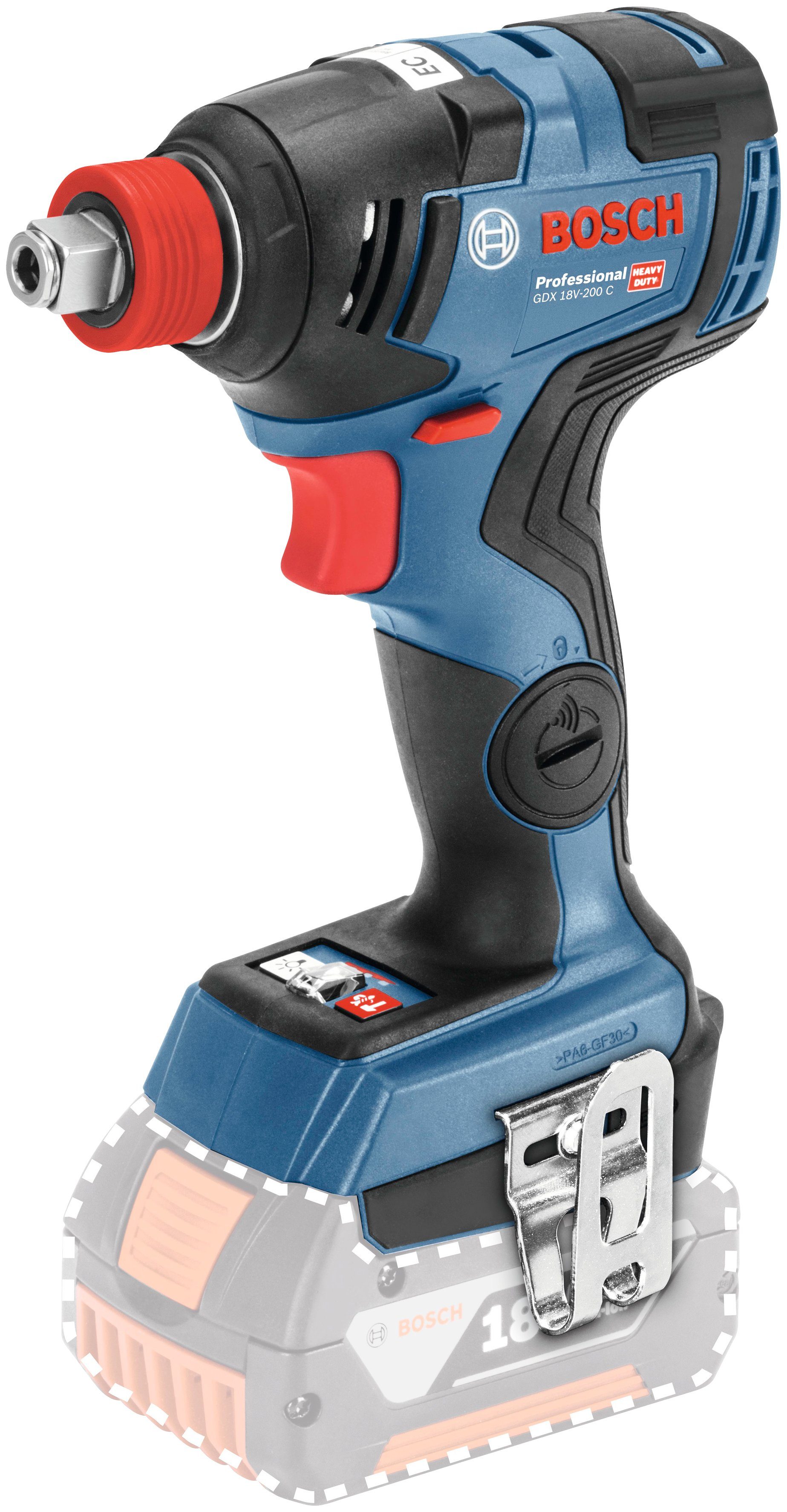 Bosch Professional U/min, GDX 3400 Ladegerät Akku ohne Professional, 18V-200 200 und Nm, Akku-Drehschlagschrauber