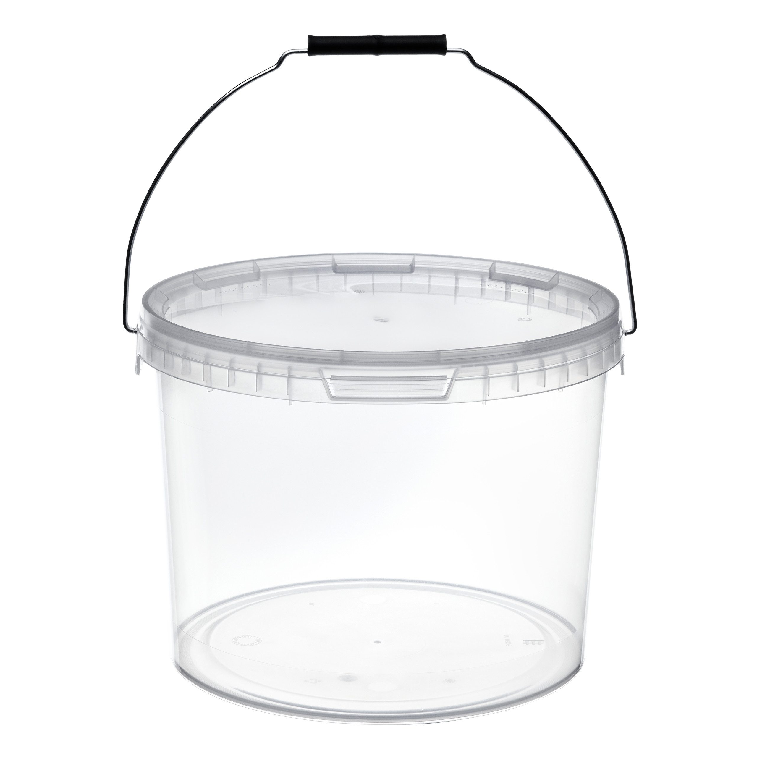 Garronda Putzeimer Eimer mit Deckel 13 L für Lebensmittel und Chemikalien GD-0119, (100-tlg., Set), Transparent