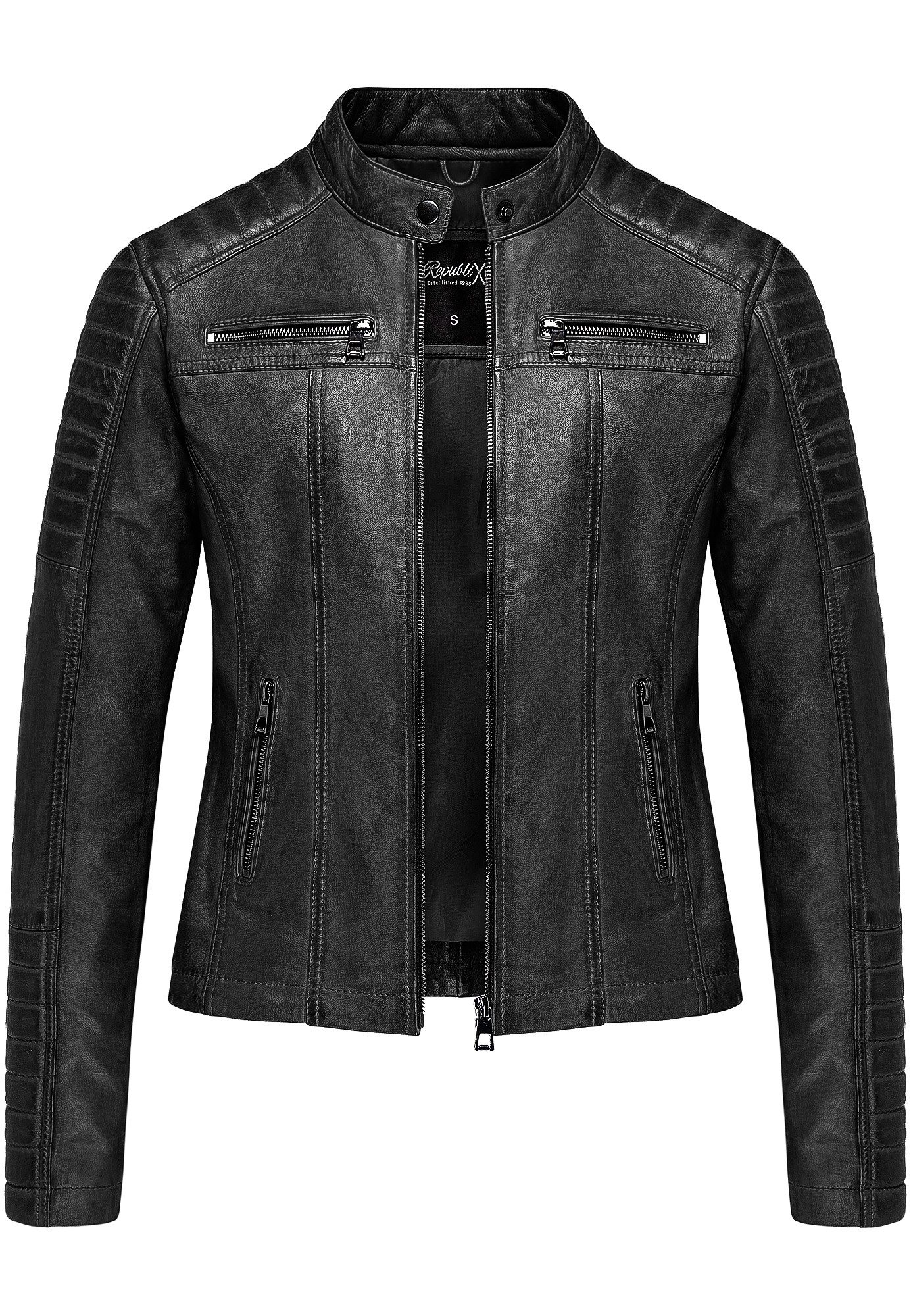 REPUBLIX Lederjacke SKYE Echtleder Damen Biker Zipper Jacke günstig online kaufen