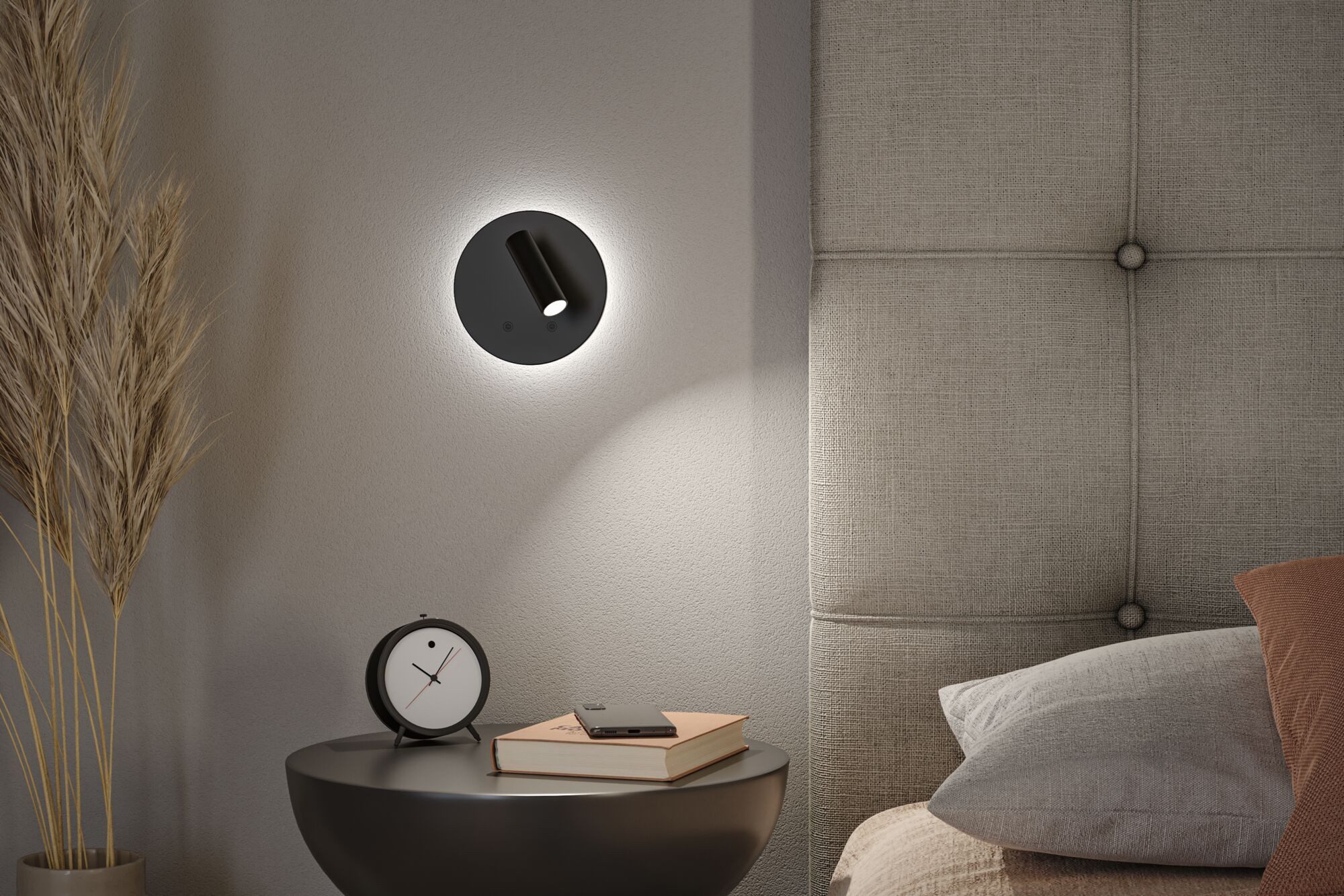 Paulmann LED Wandleuchte Kiora 1,3W, Dimmer, Ein-/Ausschalter, Memoryfunktion, USB-Ladefunktion, LED fest integriert, Dimmbar