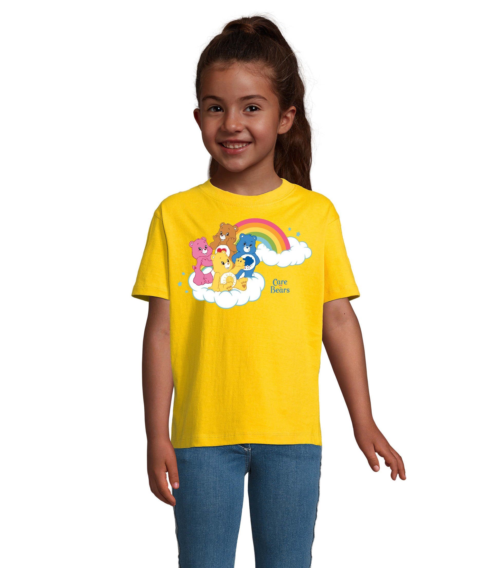 Blondie & Brownie T-Shirt Kinder Glücksbärchis Care Bears Hab-Dich-lieb Bärchis Wolkenland Gelb
