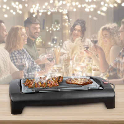 bmf-versand Tischgrill Tischgrill Elektro elektrisch Elektrogrill Balkon Grill Grillrost, 2000,00 W, Cool Touch-Gehäuse, Metallauffangschale, Kontrollleuchte, Easy Clean