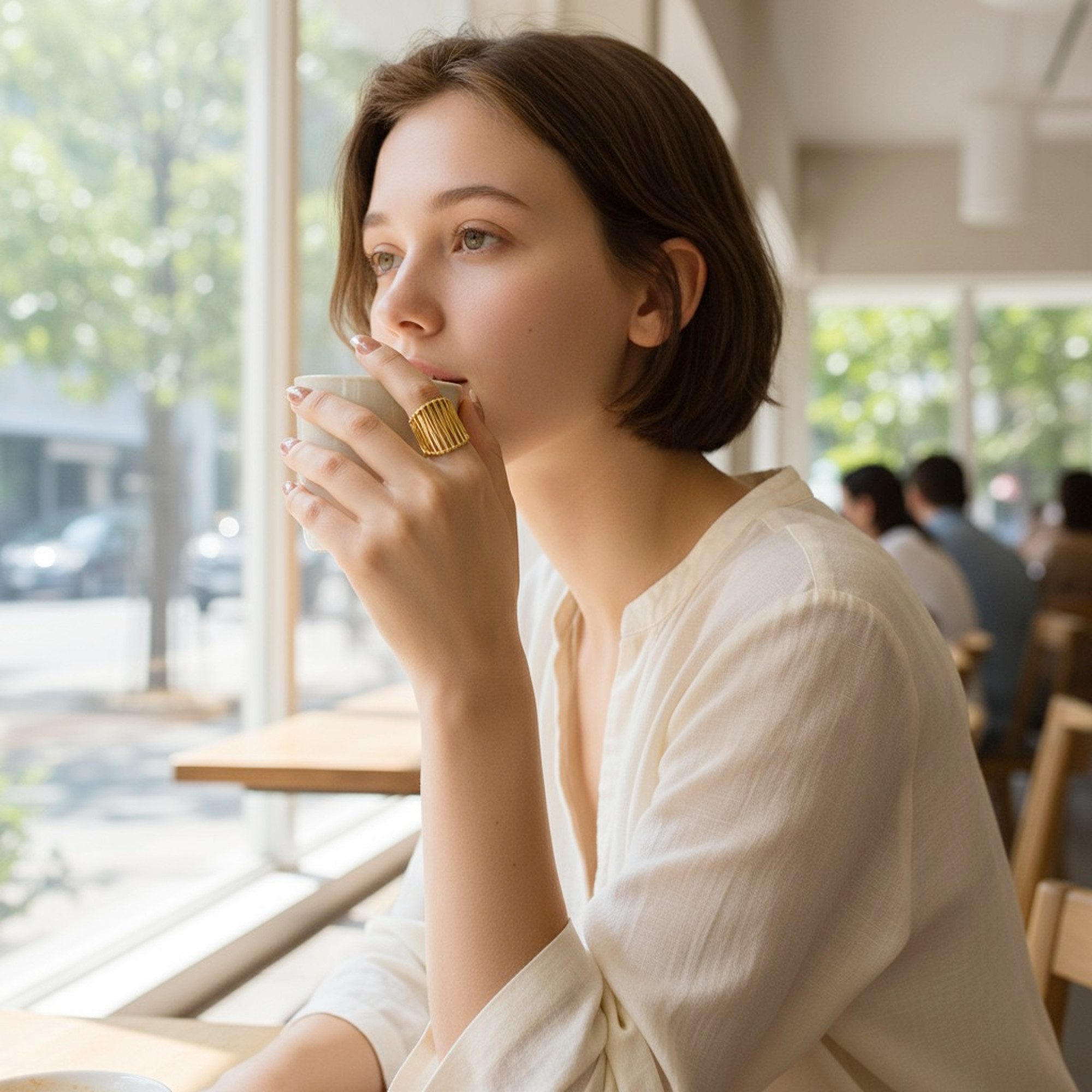 KARMA Fingerring Damenring Statement Ring Gold Edelstahl hypoallergen (Gesc günstig online kaufen