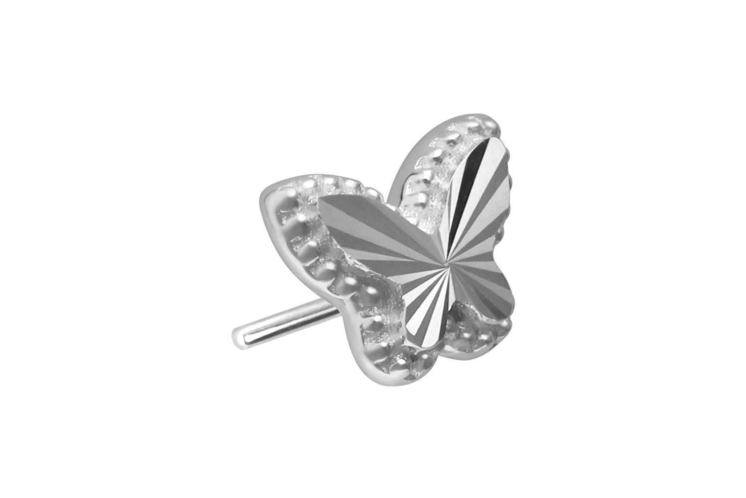 Piercing-Set 14 Karat Gold Aufsatz mit Titan Push Pin SCHMETTERLING