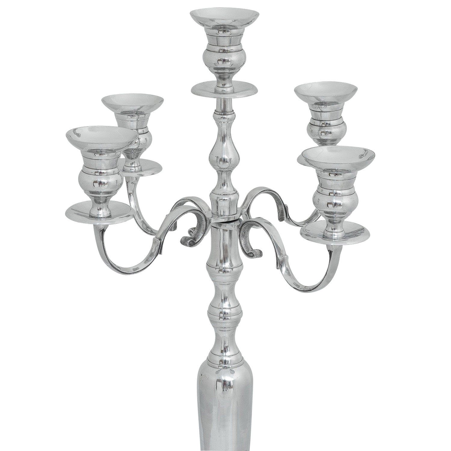 Kerzenständer 5-armig 102cm Alu XL Silber Kerzenständer Aubaho Kerzenhalter Kerzenleuchter