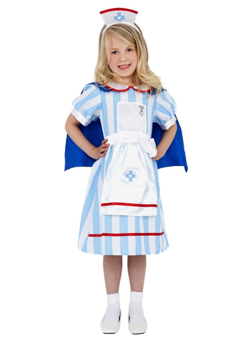 Smiffys Kostüm Kleine Krankenschwester Kostüm für Kinder, Klassisches Krankenschwesterkostüm für Mädchen