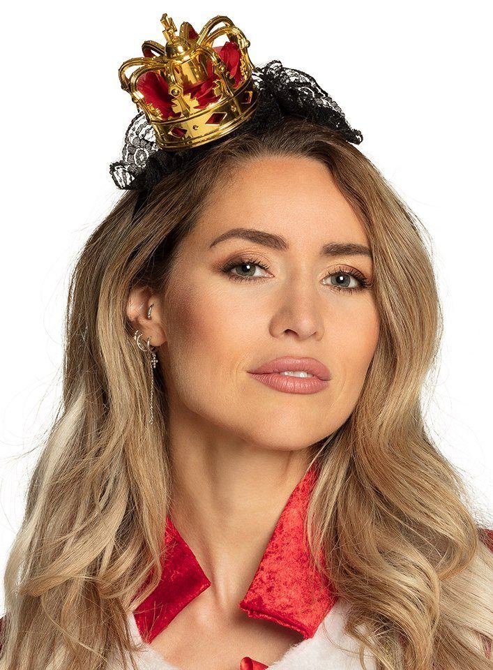 Boland Kostüm Goldkrone Diadem, Kleines Königskrönchen auf Haarspange