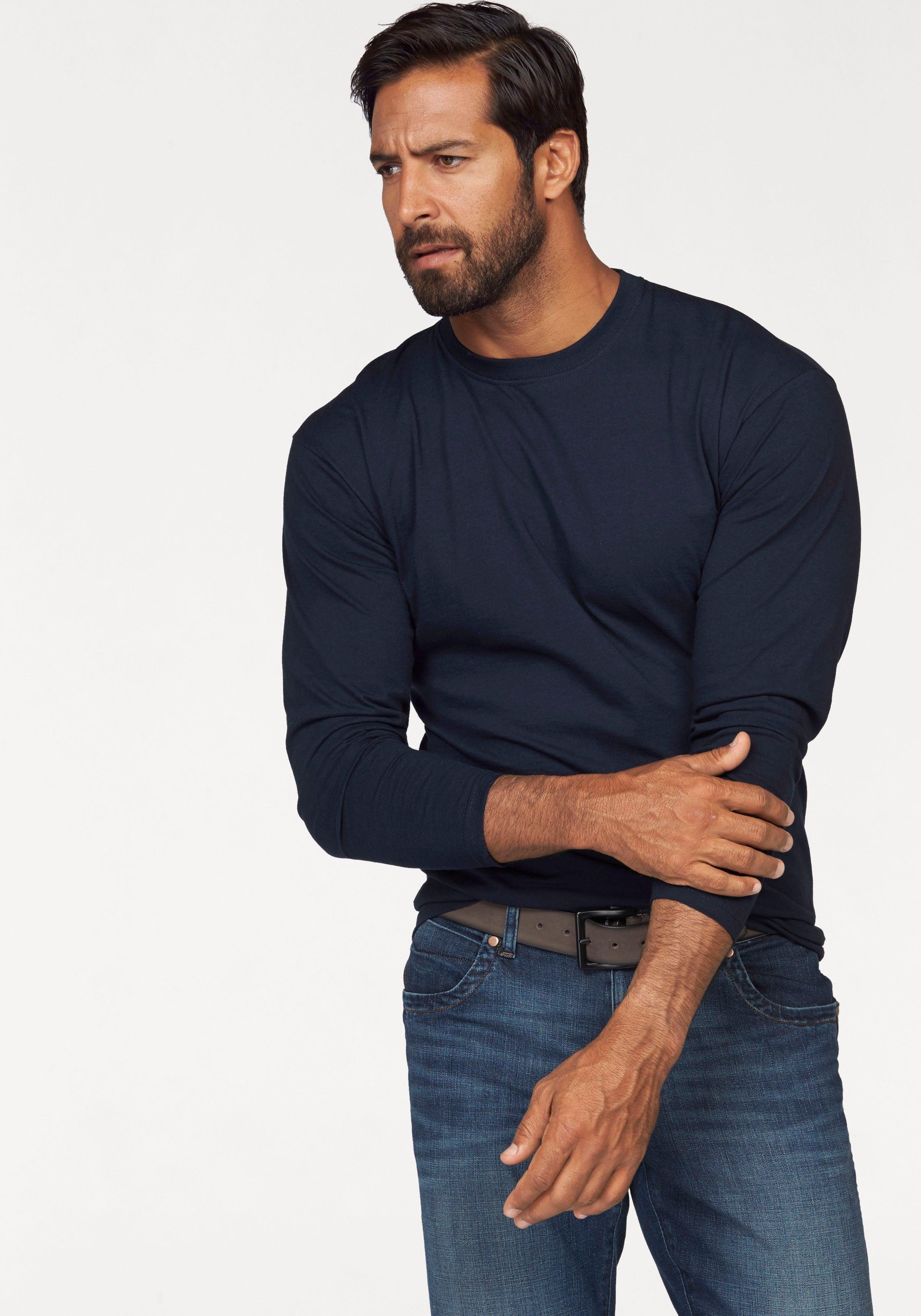 Fruit of the Loom Langarmshirt (Packung, 2-tlg) aus reiner Baumwolle, 2-er günstig online kaufen