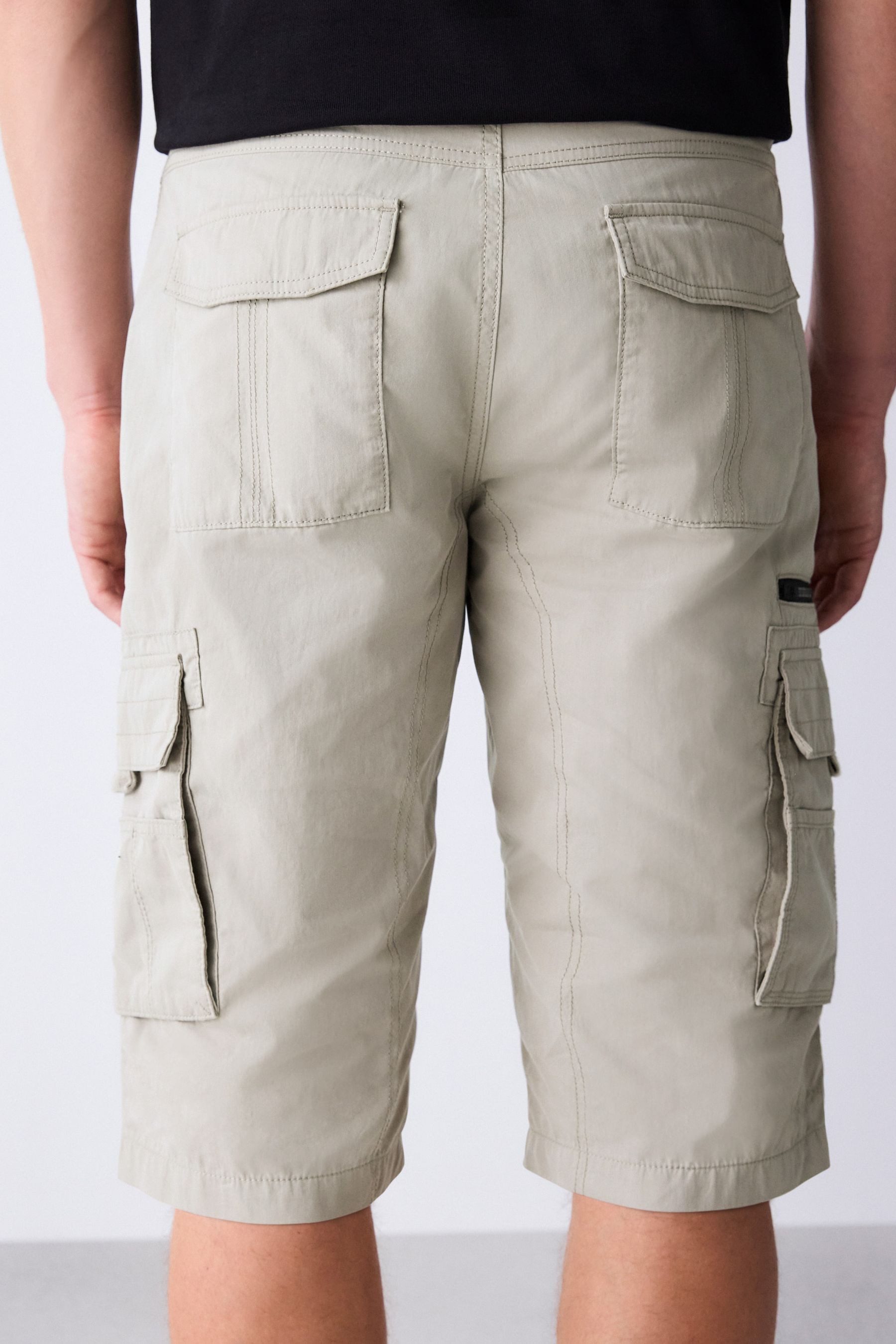 Next Cargoshorts Lange Cargo-Shorts mit Gürtel (2-tlg)