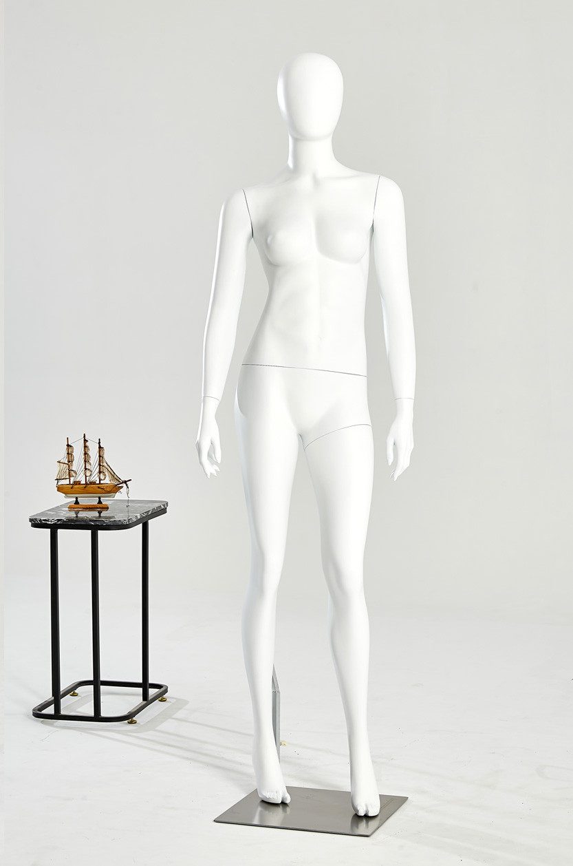 Eurohandisplay Schaufensterpuppe Weibliche Schaufensterpuppe schwarz weiß matt lackiert Egghead, Nicht zutreffend