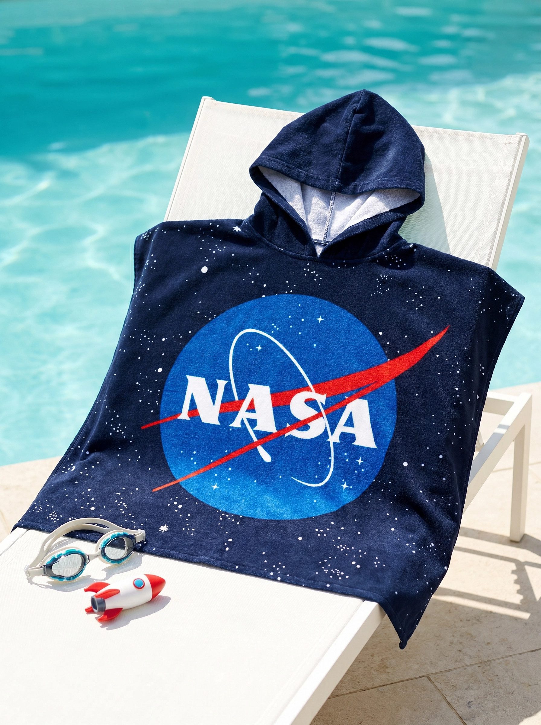 NASA Badeponcho NASA Space Center Kinder Poncho, Mikrofaser, Kapuze, ohne, Mikrofaser