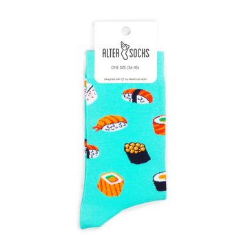 TwoSocks Freizeitsocken Sushi Socken Damen & Herren lustige Socken, Baumwolle, Einheitsgröße (2 Paar)