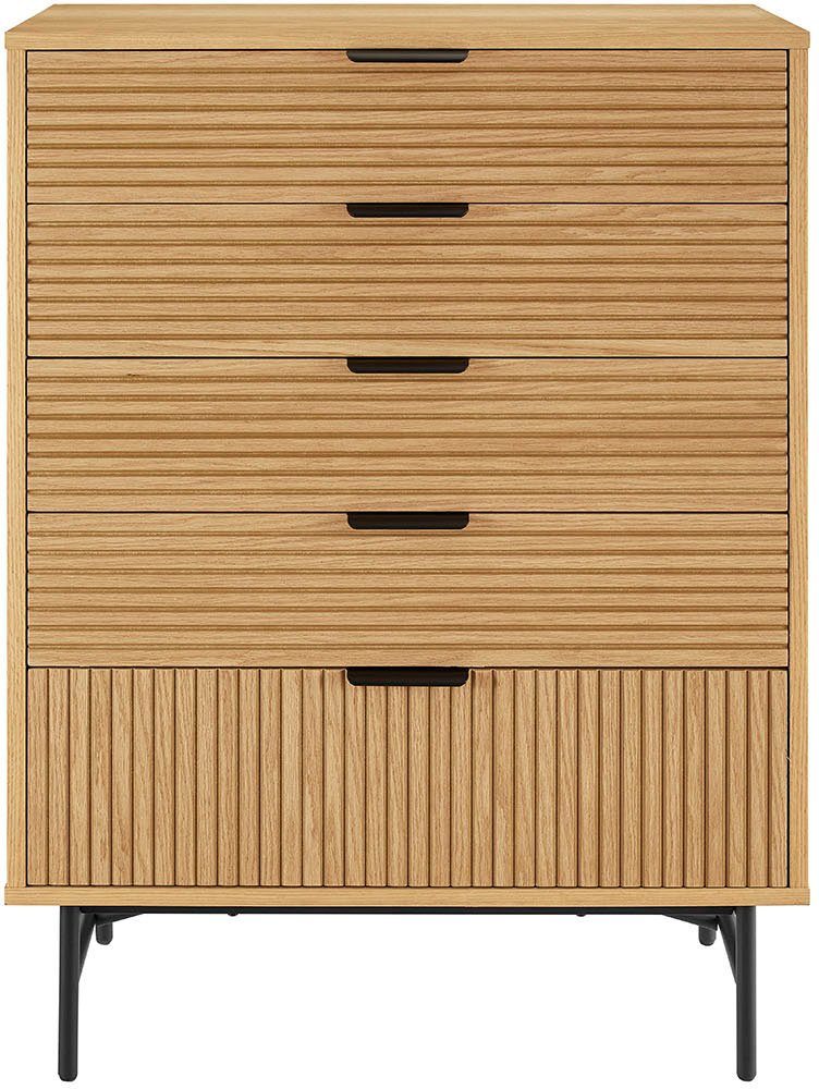 SalesFever Kommode Visby Designer Sideboard mit Stil, Eiche Echtholzfurnier