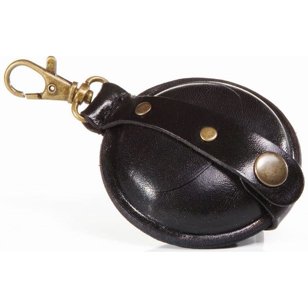 Mika Gürteltasche Schlüsselanhänger / Kleingeldbörse klein Sattelleder 7cm schwarz