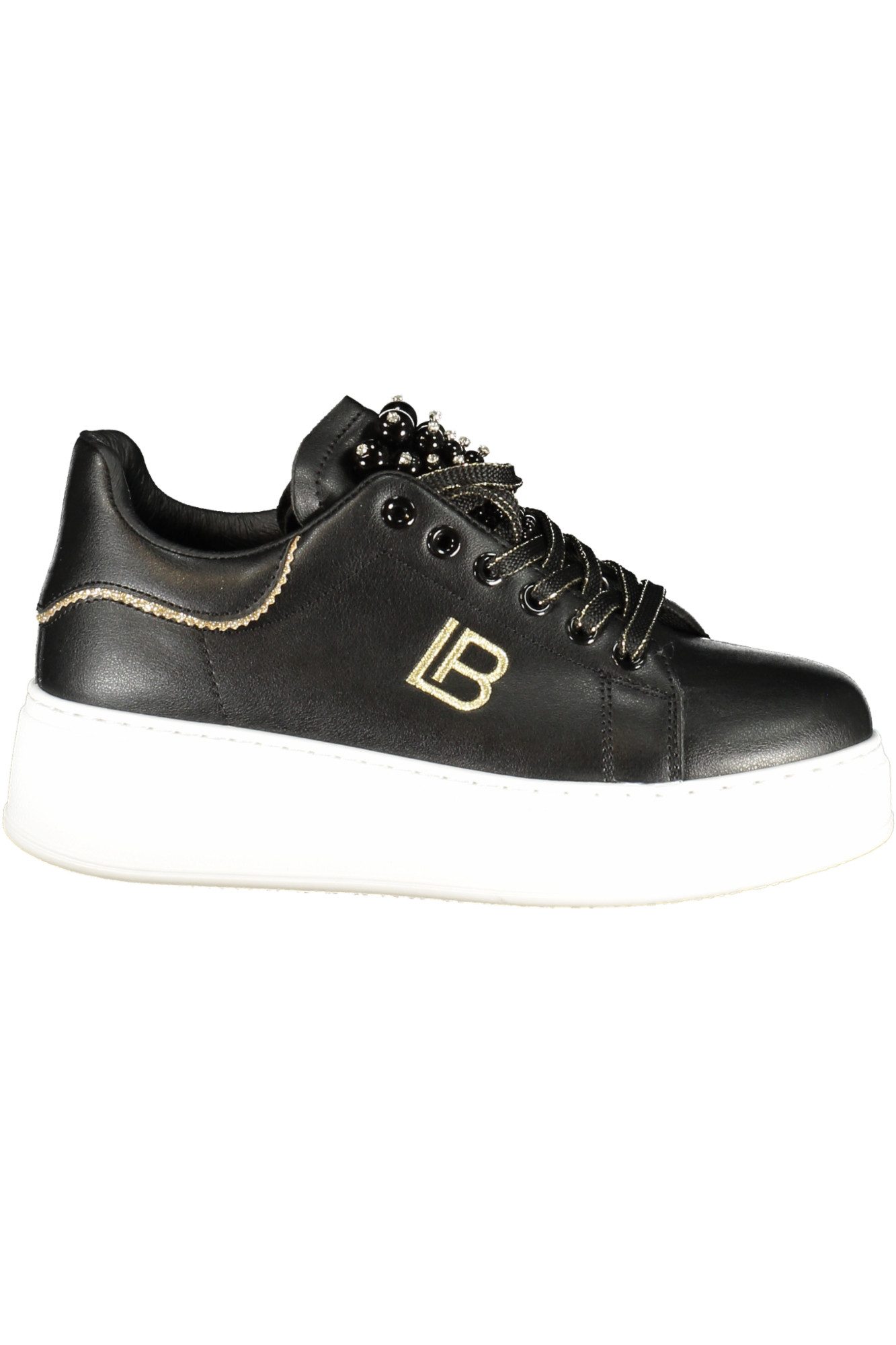 Laura Biagiotti Sneaker Elegante Damensneaker in Schwarz mit Perlen und