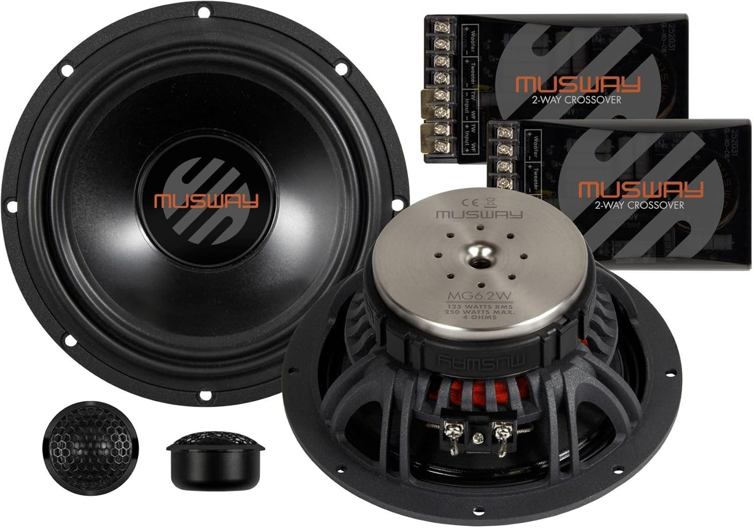 Musway MUSWAY MG6.2C 2-Wege Lautsprecher System 16,5 cm Auto-Lautsprecher