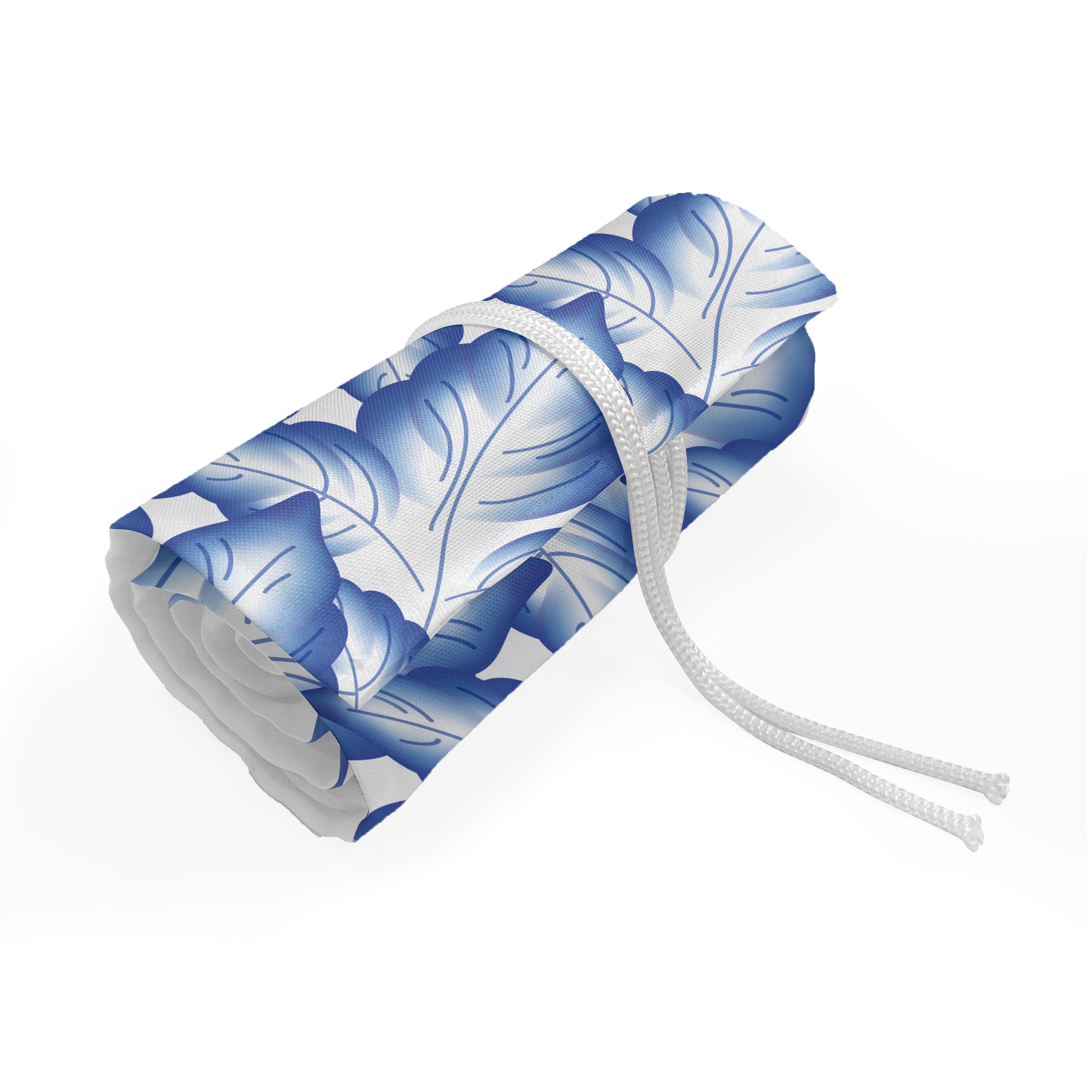 Abakuhaus Federmäppchen langlebig und tragbar Segeltuch Stiftablage Organizer, Russisch Blumen-Blätter Porzellan Blau