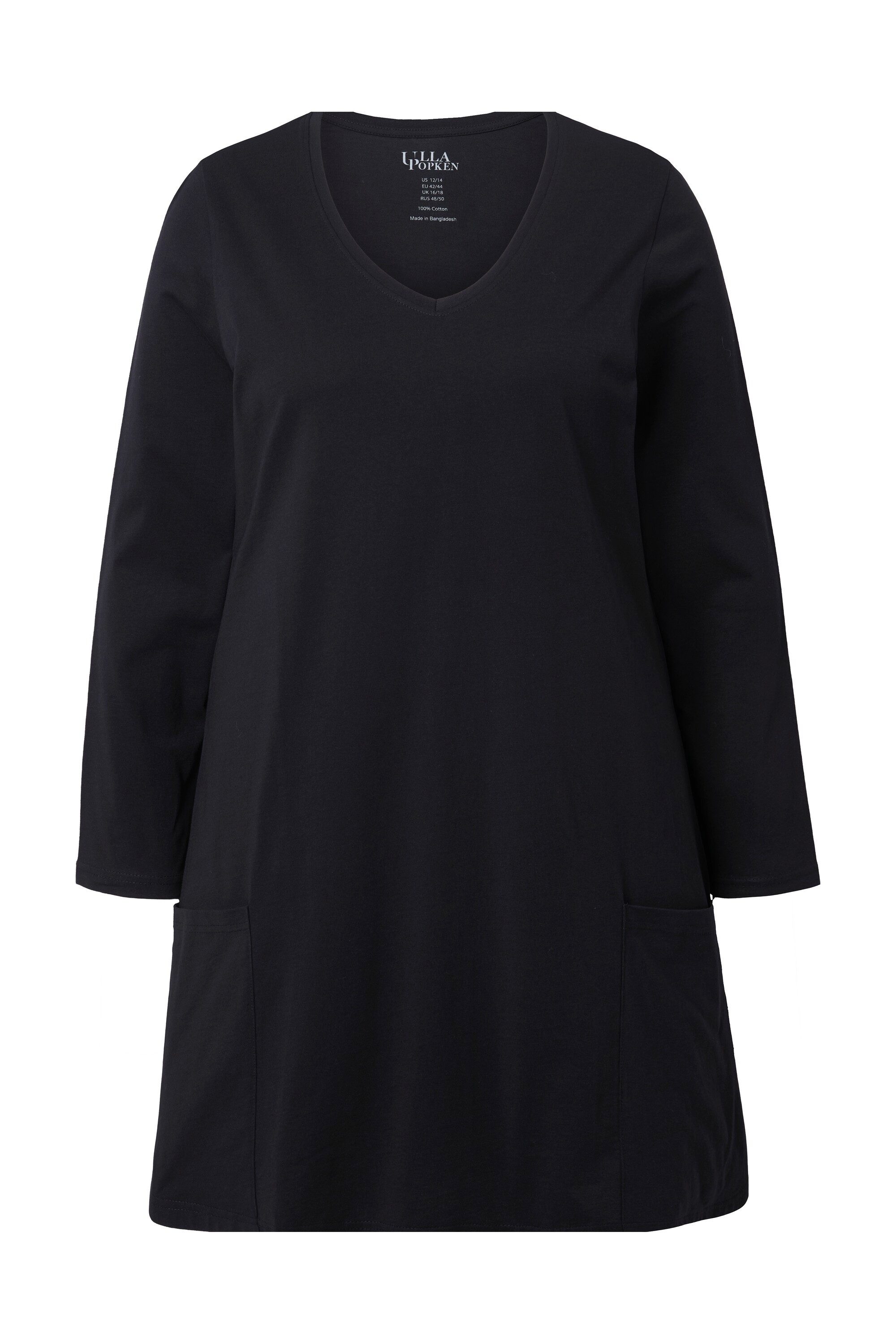 Ulla Popken Longshirt Longshirt Taschen A-Linie günstig online kaufen