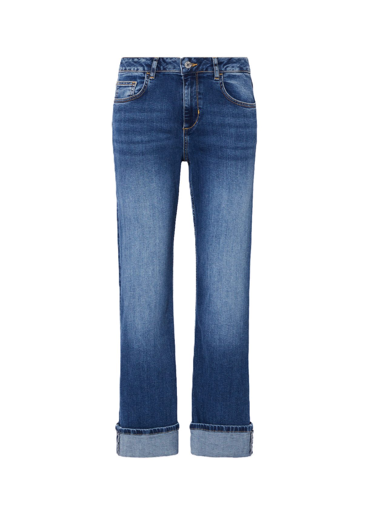 Liu Jo Stoffhose STRAIGHT PANTS - Lässige Straight Jeans mit Umschlag