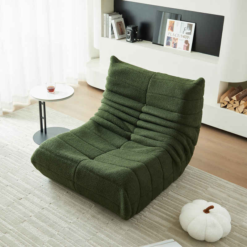 MODFU Sitzsack Крісла Wohnzimmer Sofa (Teddyfleece+Schaumstoff mit hoher Dichte, Interne rahmenlose Struktur), Produkt als komprimierte Verpackung