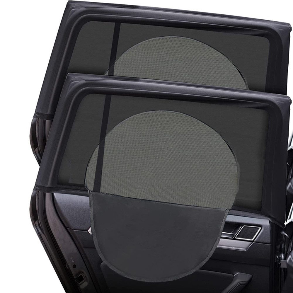 Diwzbyn Autosonnenschutz 2-teilige Autofensterjalousien UV-Schutz mit Reißverschluss, für Camping, Seitenfenster-Bildschirm für Van, Camper, SUV