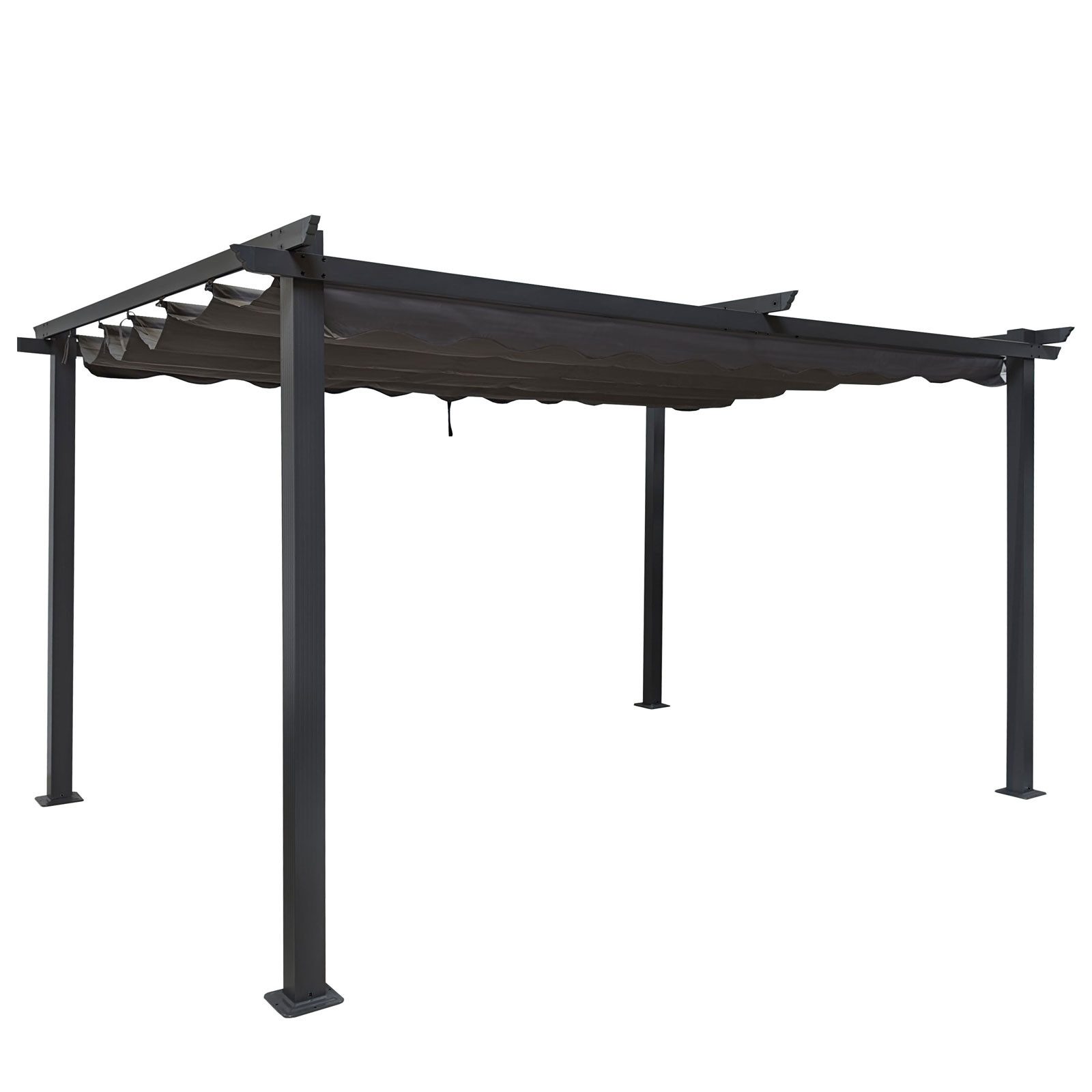osoltus Anbaudach osoltus 3x4 Pergola mit ausziehbarem Dach Terrassenüberdachung