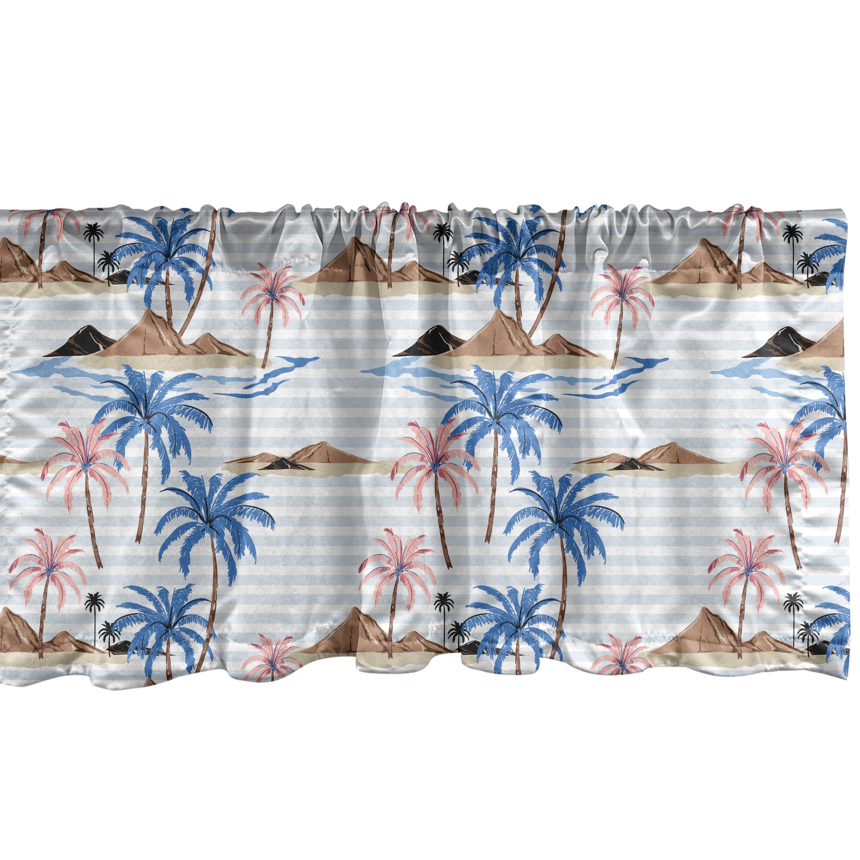 Scheibengardine Vorhang Volant Insel Island Palms Stangentasche, Dekor Tropical Küche mit Costa Abakuhaus, Microfaser, für Schlafzimmer