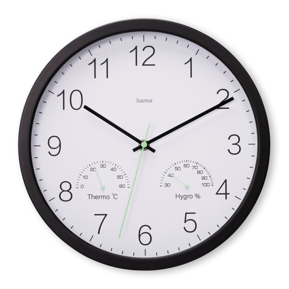 Hama Wanduhr Uhr "Santorini", ohne Ticken, Ø 30cm, Schwarz (mit Thermo- und günstig online kaufen