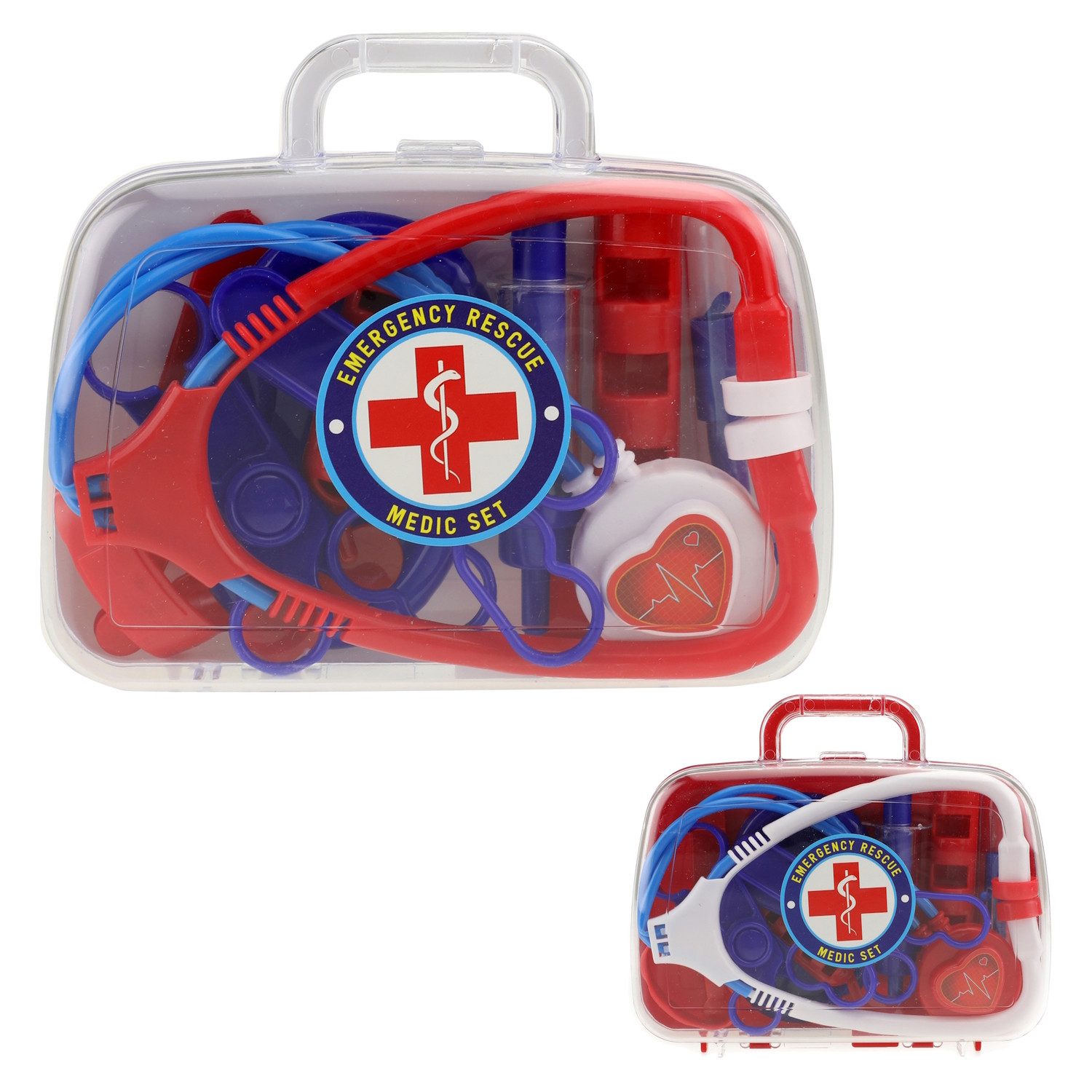 Toi-Toys Spiel Arztkoffer Spielzeug für Kinder Doktorkoffer mit 10 Werkzeugen in Rot