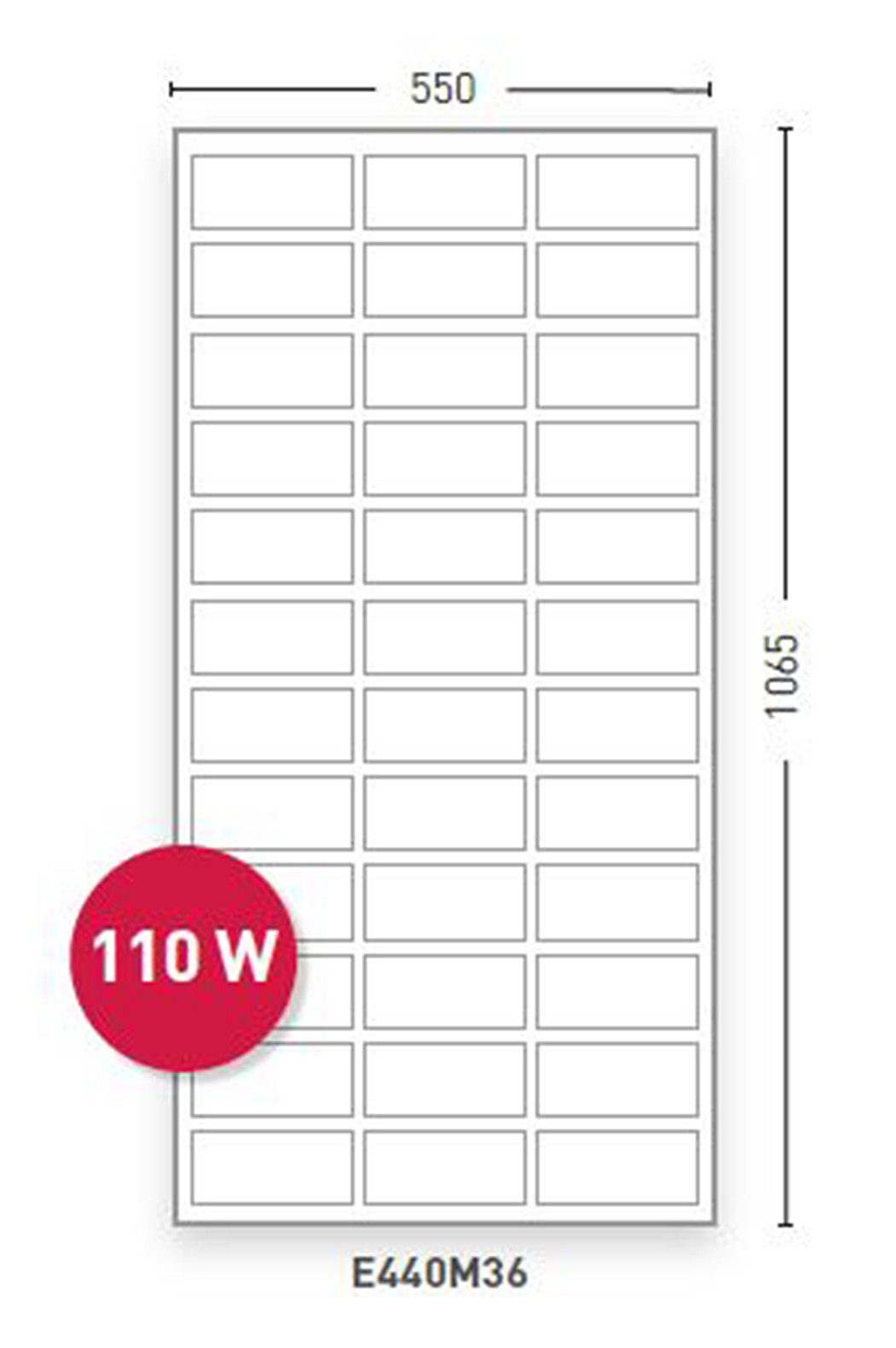 Solara Solarmodul DCsolar EcoLux-Serie 110Wp 1065x550, 110 W, salzwasserresistent