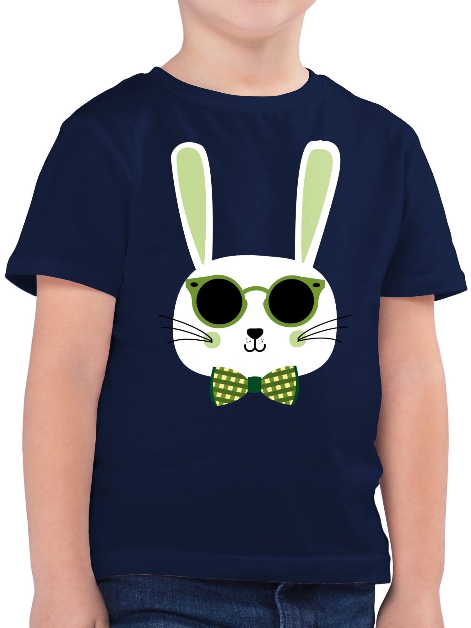 Shirtracer T-Shirt Osterhase Sonnenbrille Grün Geschenk Ostern