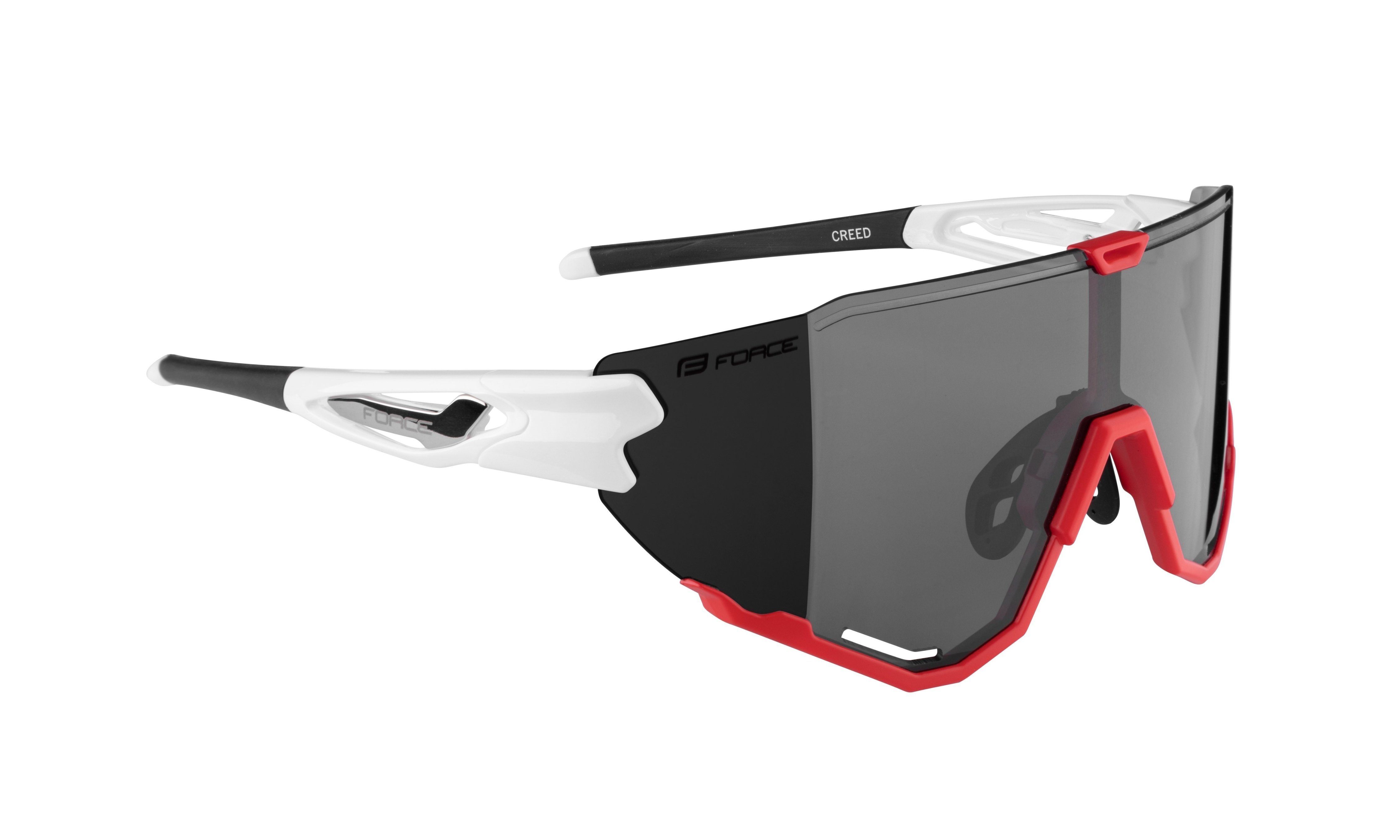 weiß-rot-schwarze Spiegellinse FORCE CREED Sonnenbrille Fahrradbrille FORCE