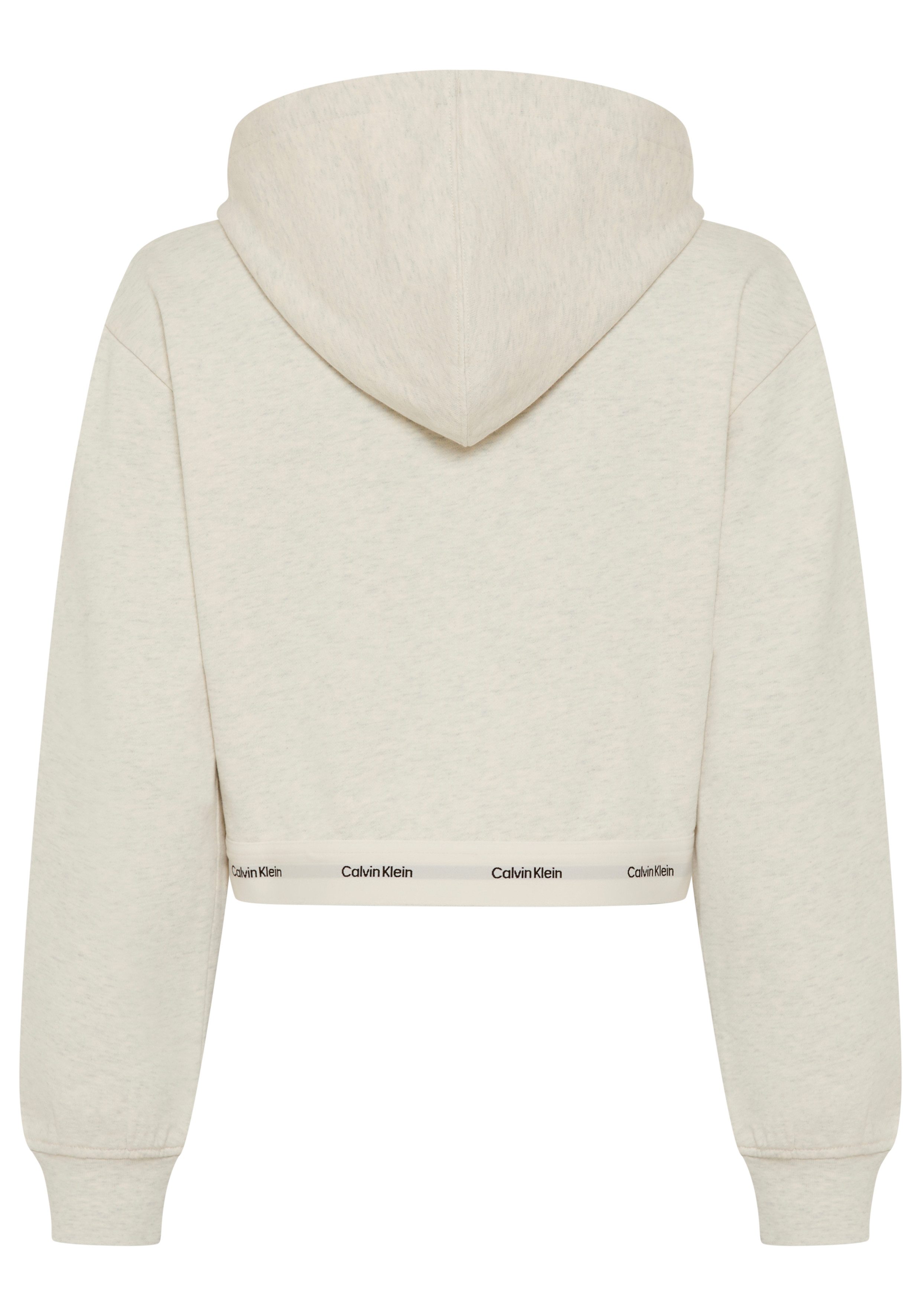 Calvin Klein Jeans Kapuzensweatjacke LOGO WAIST CROPPED mit Kapuze, kurze From, Logoschriftzug am Bund